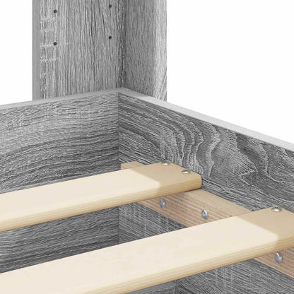 Bedframe met opbergruimte en hoofdbord Grijs Sonoma 90 x 190 cm