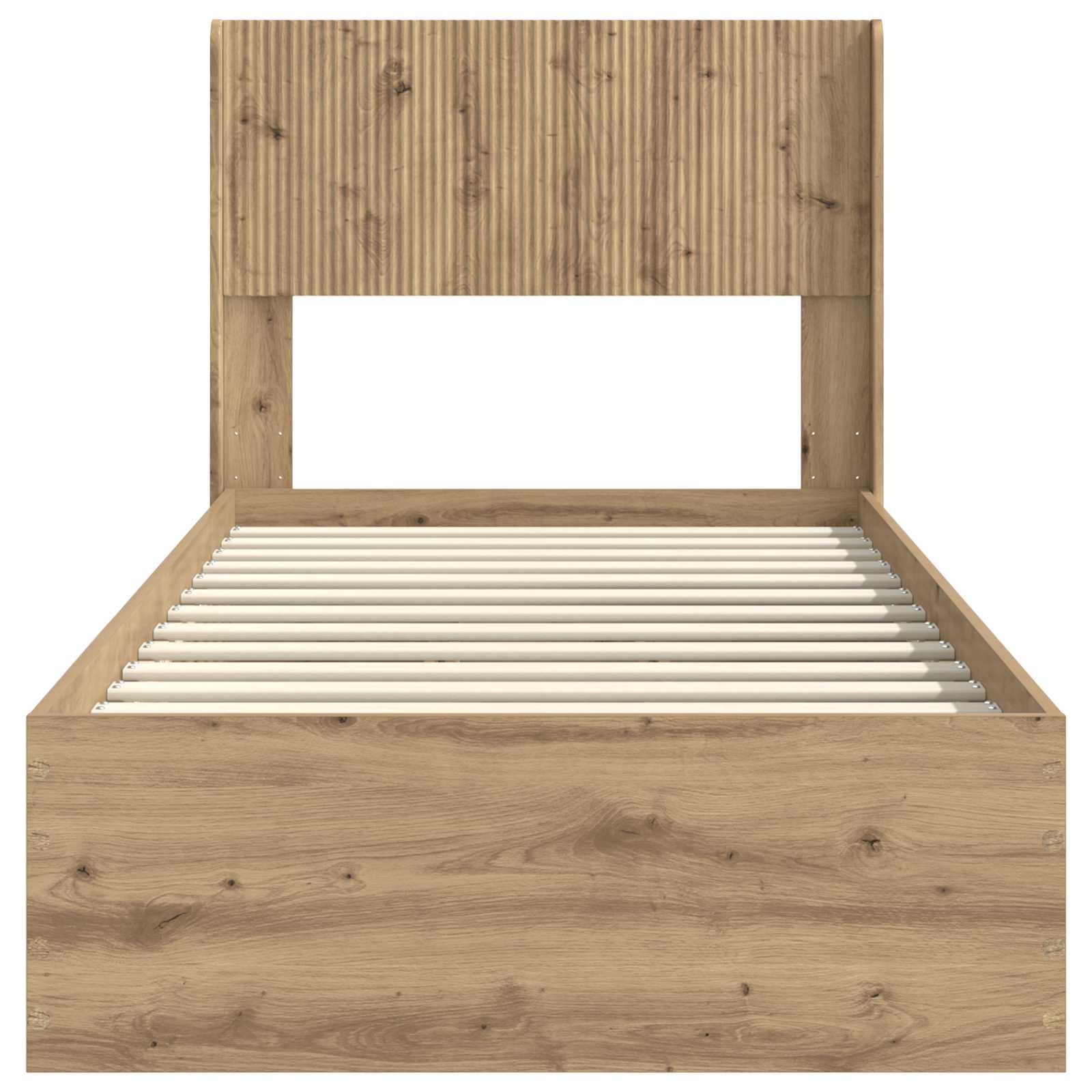 Bedframe met opbergruimte en hoofdbord Artisanaal eiken