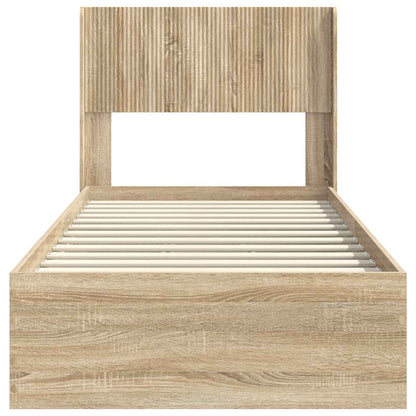 Bedframe met opbergruimte en hoofdbord Sonoma Eiken 75 x 190 cm