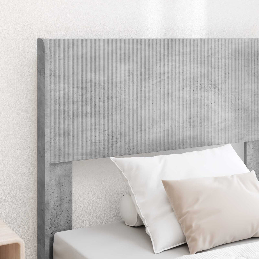 Bedframe met opbergruimte en hoofdbord Betongrijs 75 x 190 cm