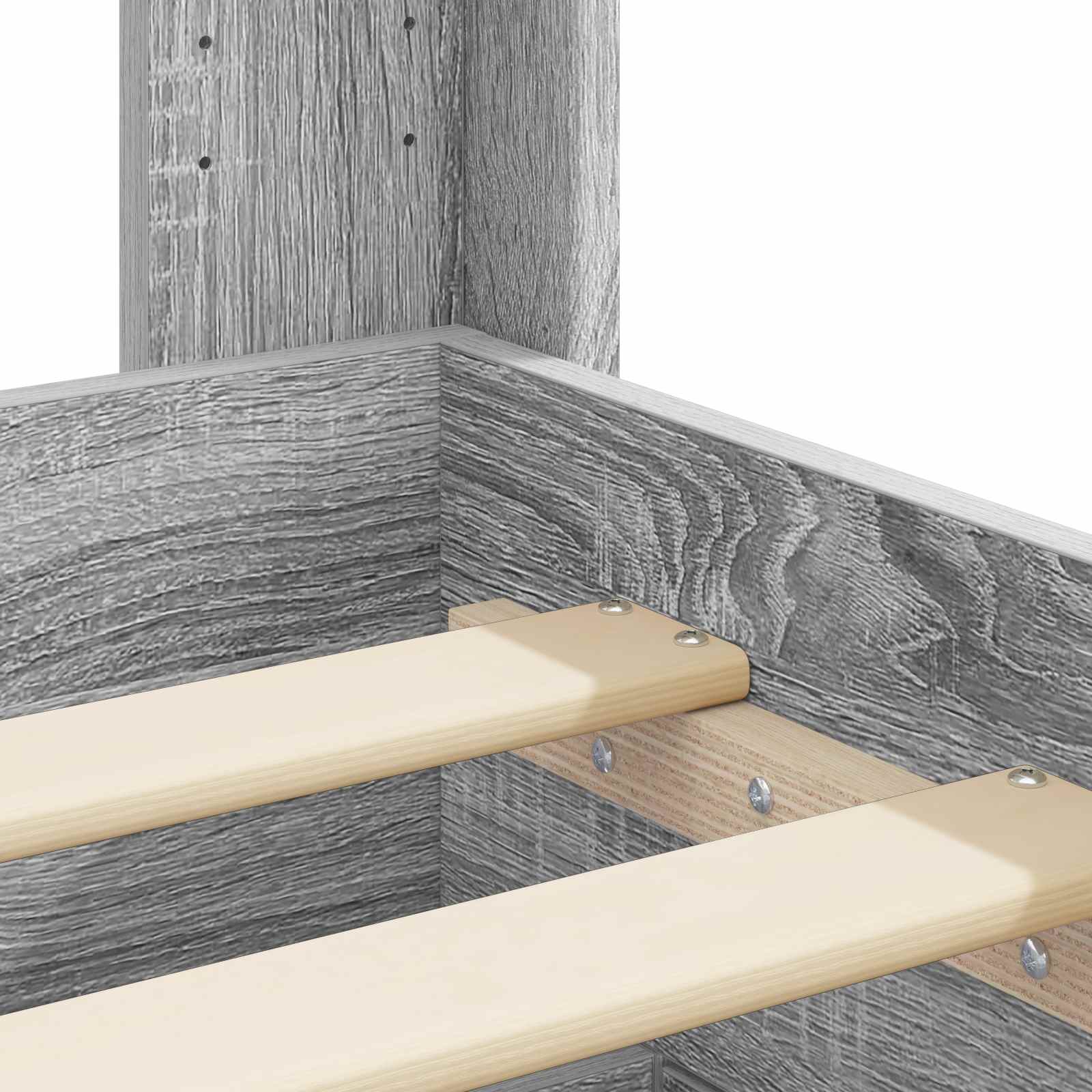 Bedframe met opbergruimte en hoofdbord Grijs Sonoma 75 x 190 cm