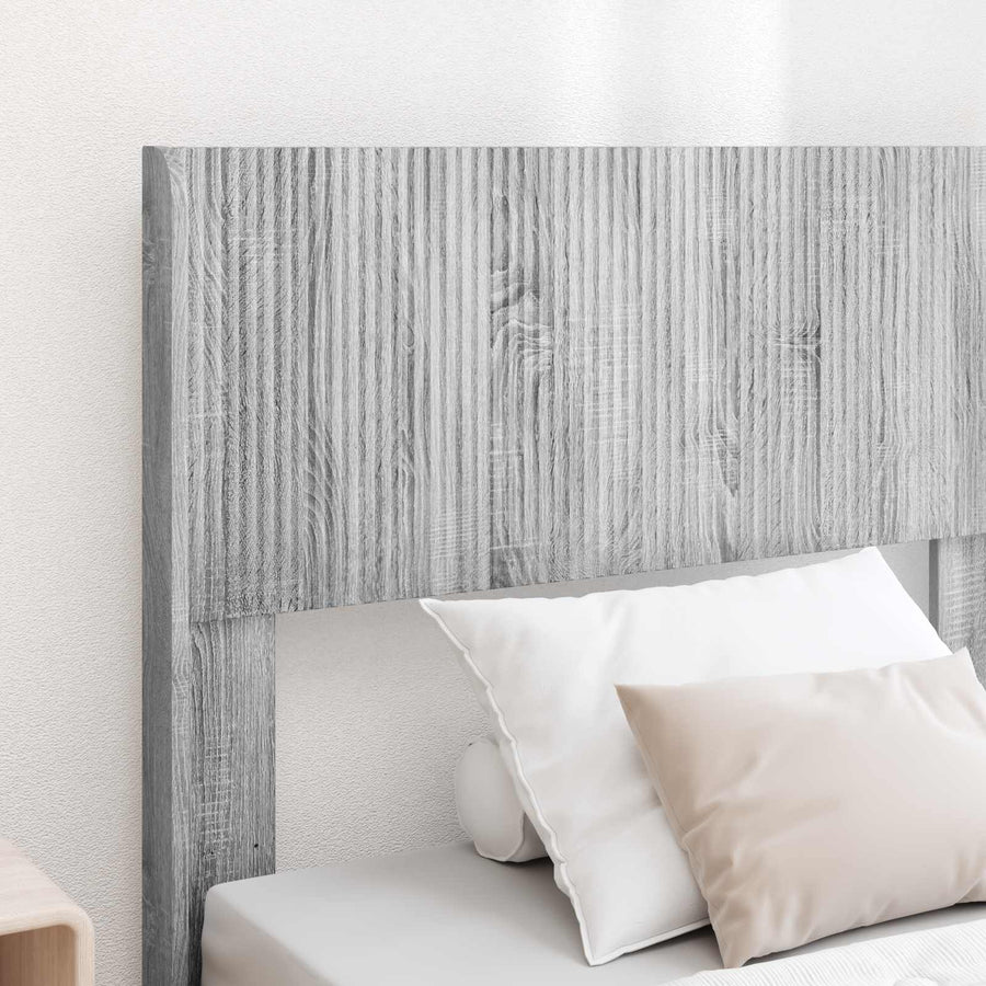 Bedframe met opbergruimte en hoofdbord Grijs Sonoma 75 x 190 cm