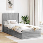 Bedframe 75x190 cm grijs Sonoma met opbergruimte