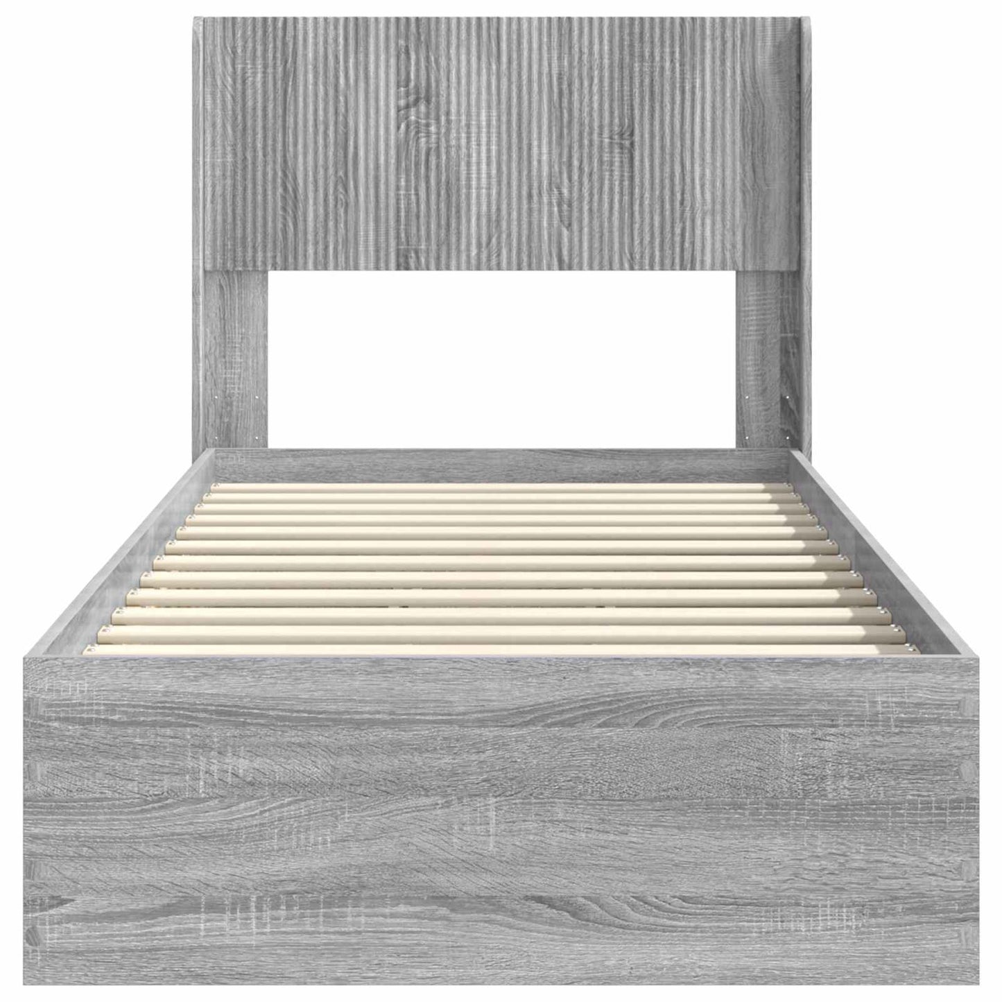 Bedframe met opbergruimte en hoofdbord Grijs Sonoma 75 x 190 cm