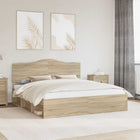 Bed frame with headboard Sonoma 200 x 200 cm Solid pine wood
