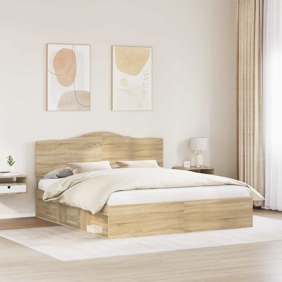 Bedframe met hoofdeinde Sonoma 200 x 200 cm Massief grenenhout