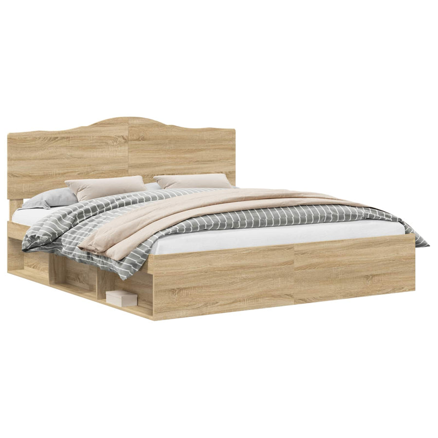 Bedframe met hoofdeinde Sonoma 200 x 200 cm Massief grenenhout