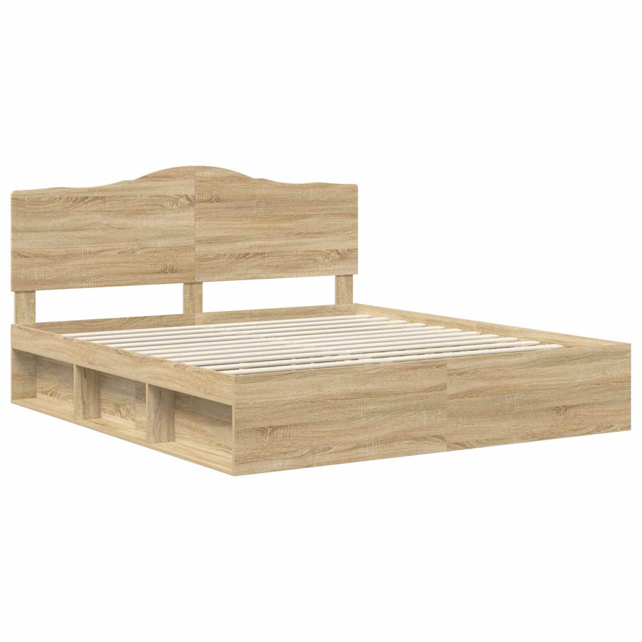 Bedframe met hoofdeinde Sonoma 200 x 200 cm Massief grenenhout