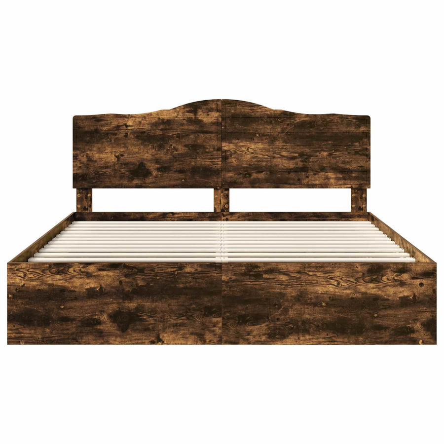 Bedframe Gerookt eiken 200 x 200 cm Massief grenenhout