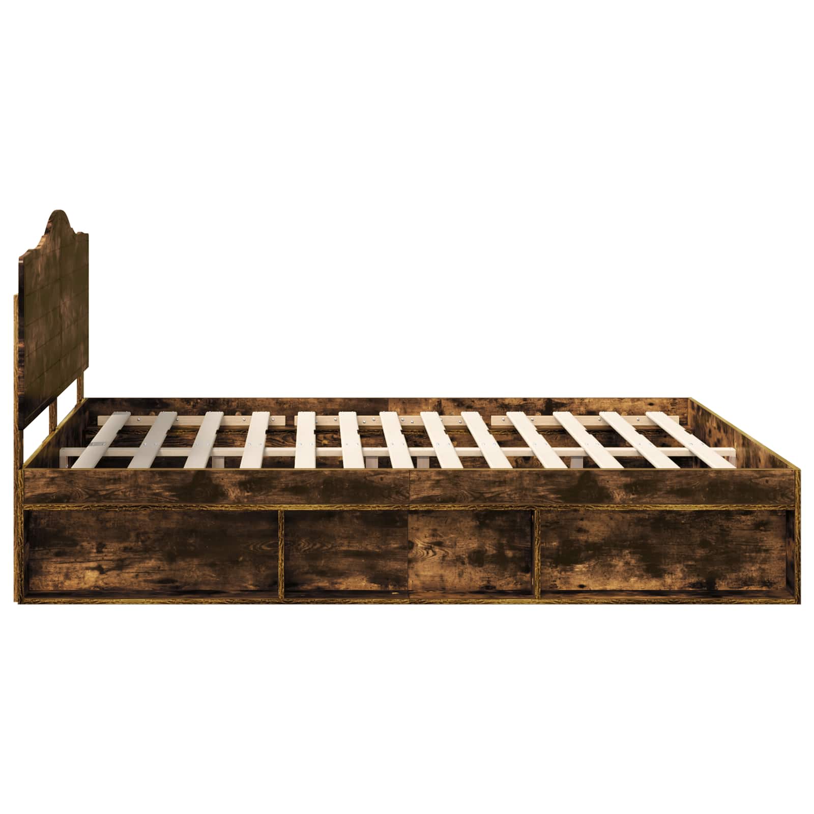 Bedframe Gerookt eiken 200 x 200 cm Massief grenenhout