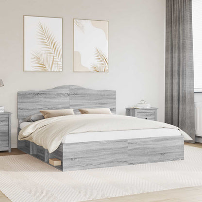 Bedframe Grijs Sonoma 200 x 200 cm Massief grenenhout