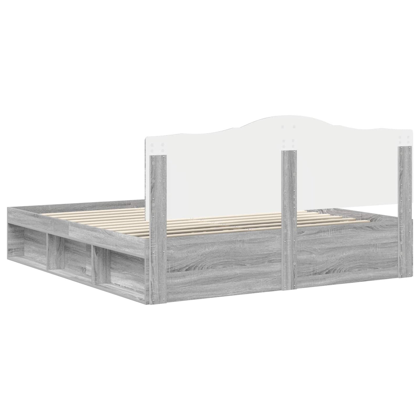 Bedframe Grijs Sonoma 200 x 200 cm Massief grenenhout