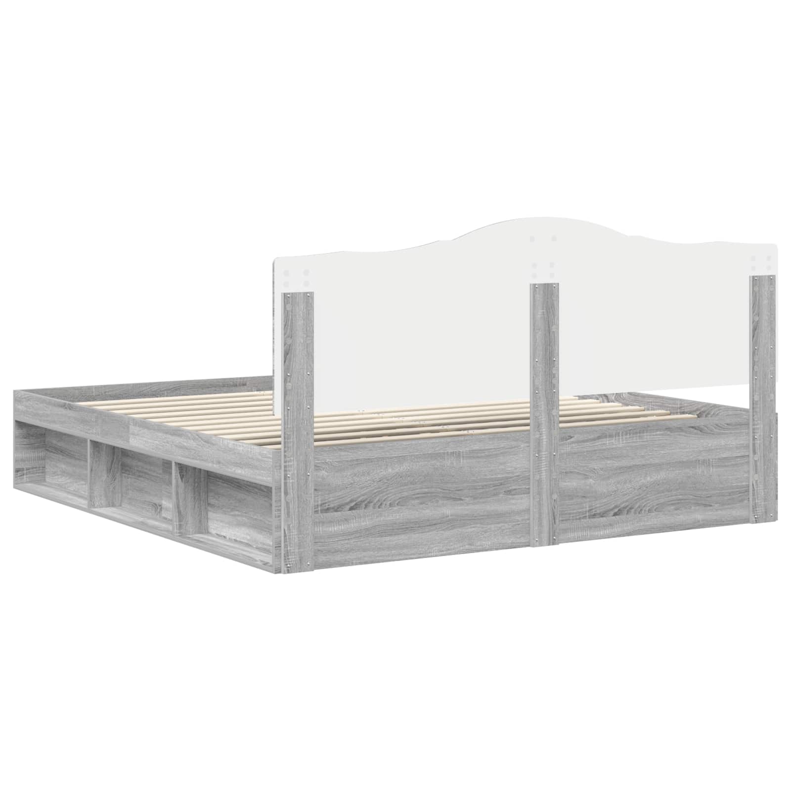 Bedframe Grijs Sonoma 200 x 200 cm Massief grenenhout