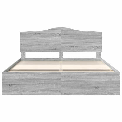 Bedframe Grijs Sonoma 200 x 200 cm Massief grenenhout