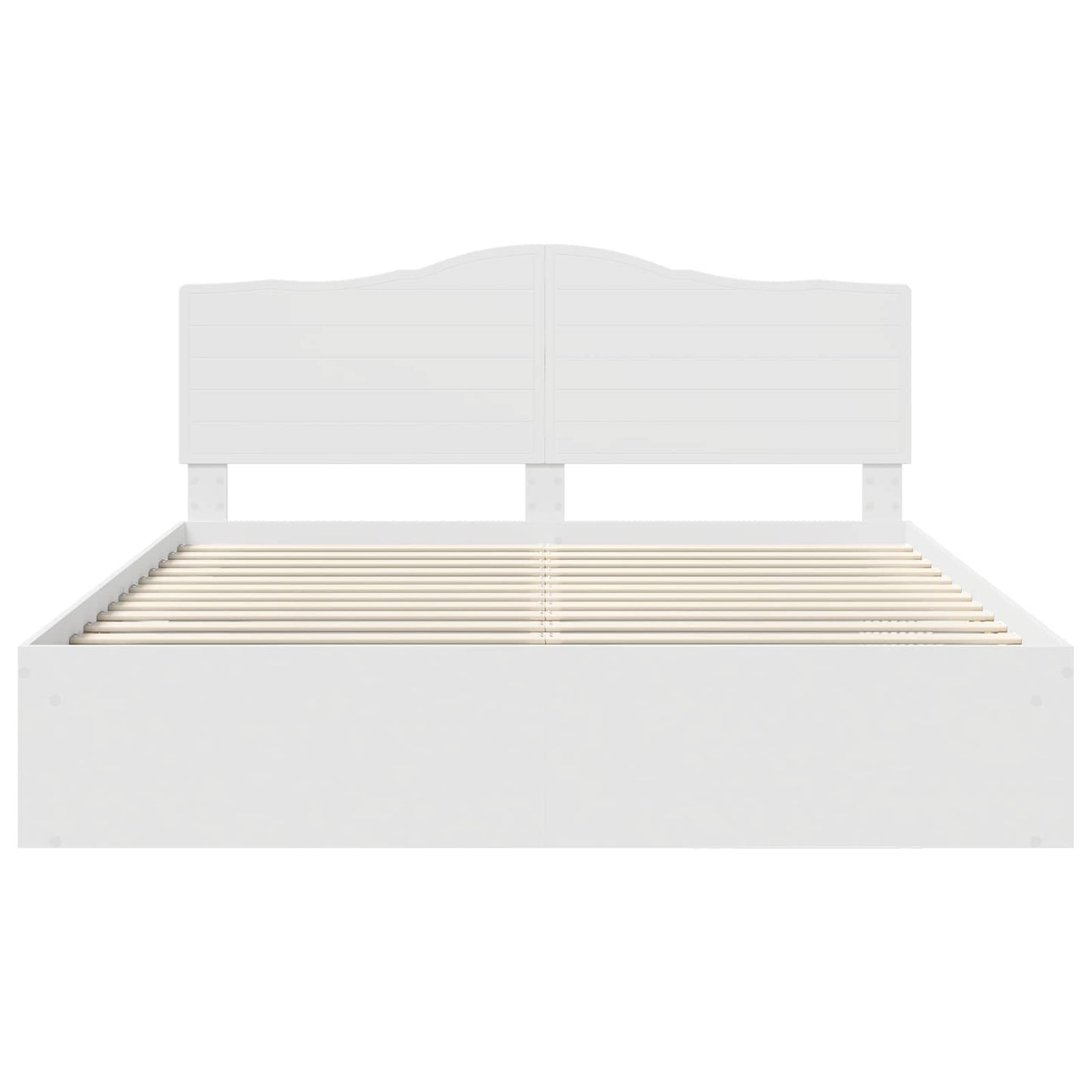 Bedframe met hoofdeinde Wit 180 x 200 cm Massief grenenhout