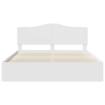 Bedframe met hoofdeinde Wit 180 x 200 cm Massief grenenhout