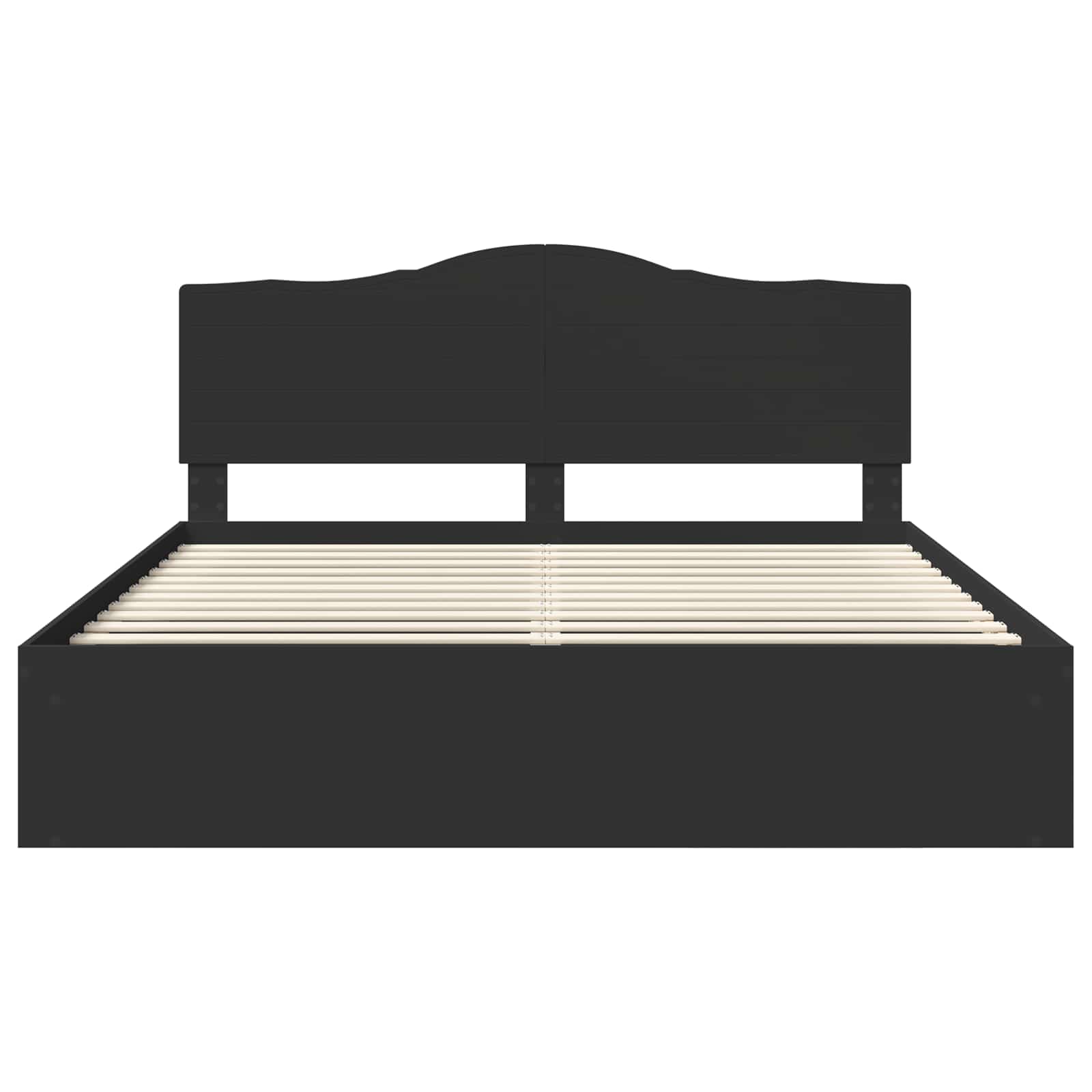 Bedframe met hoofdeinde Zwart 180 x 200 cm Massief grenenhout