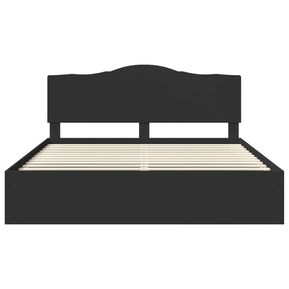 Bedframe met hoofdeinde Zwart 180 x 200 cm Massief grenenhout