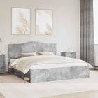 Bed Frame with Headboard Concrete 180 x 200 cm Solid Pine Wood