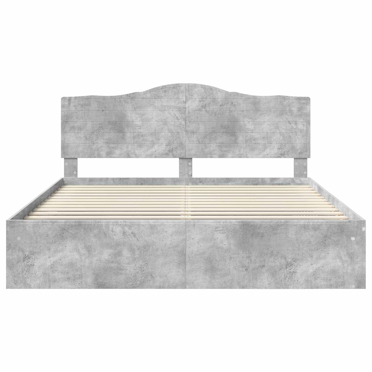 Bedframe met hoofdeinde Beton 180 x 200 cm Massief grenenhout