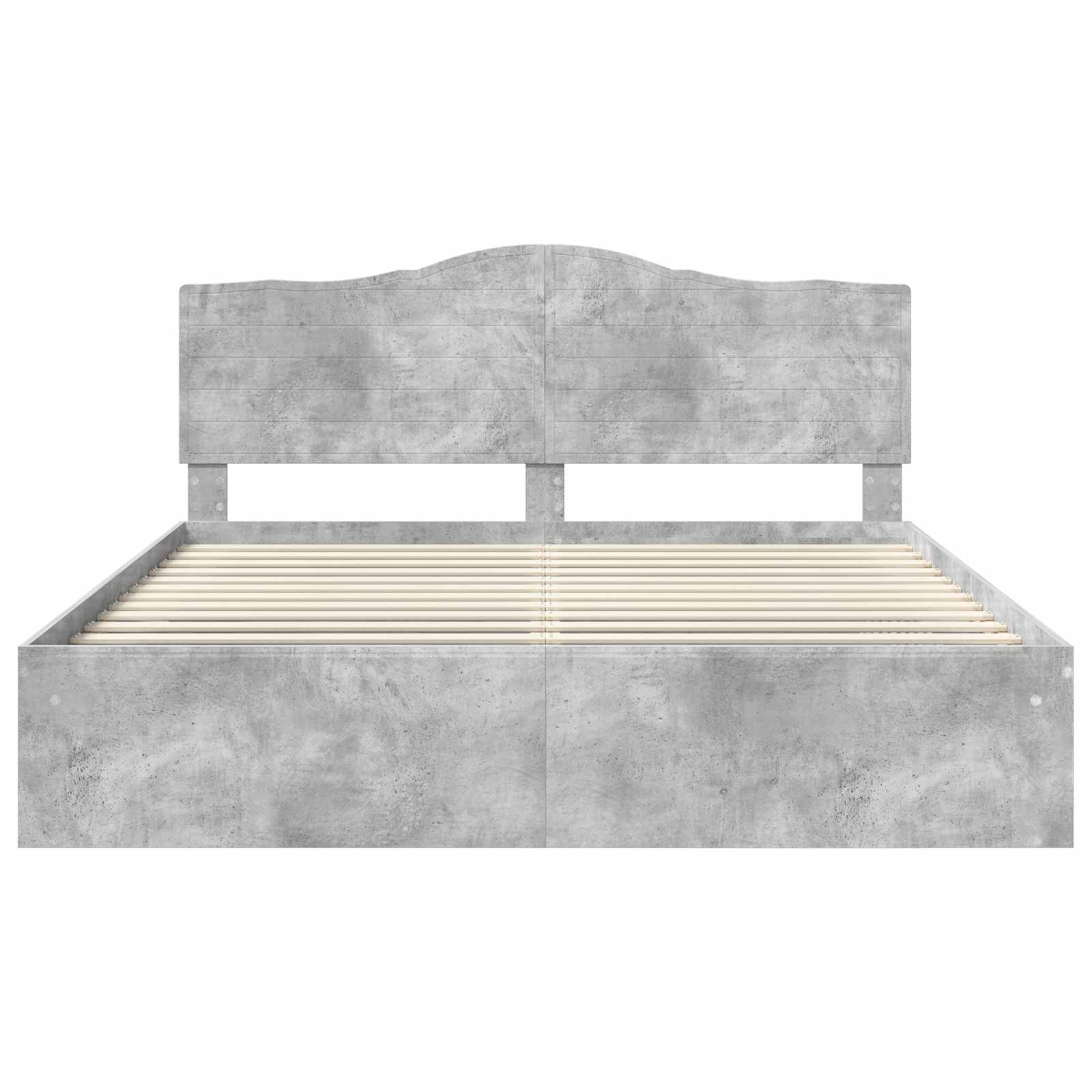 Bedframe met hoofdeinde Beton 180 x 200 cm Massief grenenhout