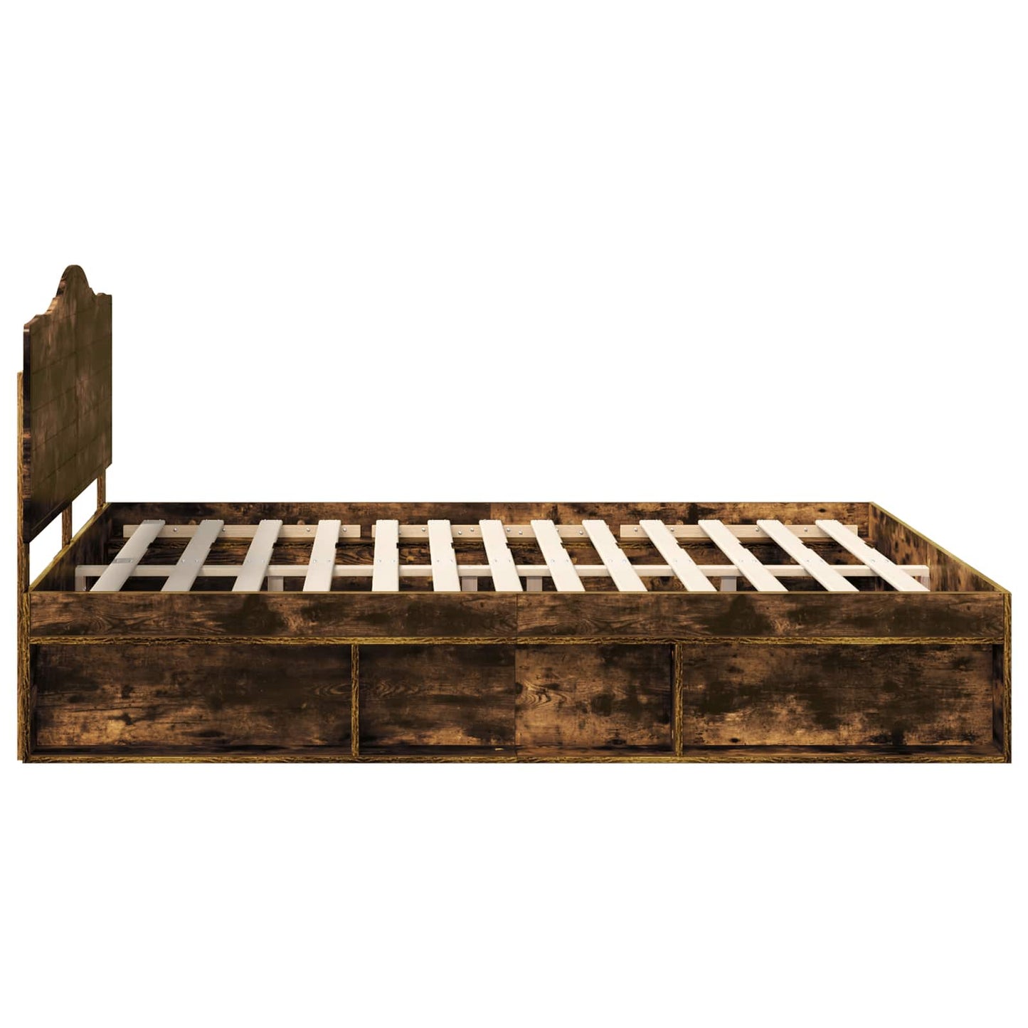 Bedframe Gerookt eiken 180 x 200 cm Massief grenenhout