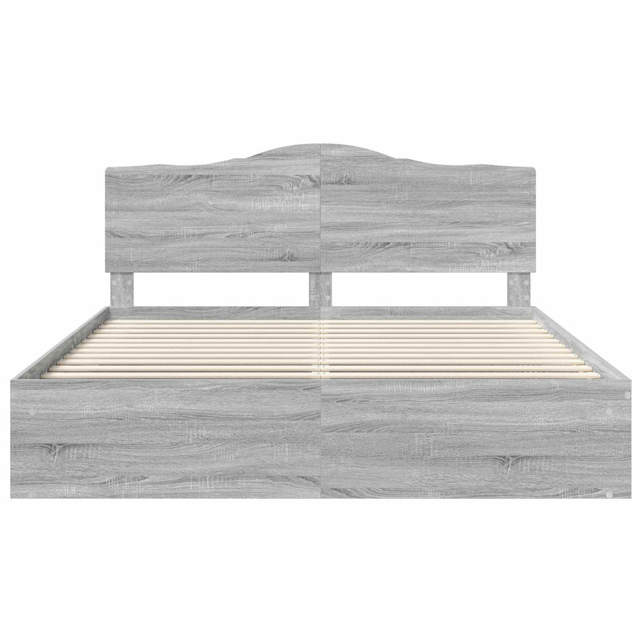 Bedframe Grijs Sonoma 180 x 200 cm Massief grenenhout