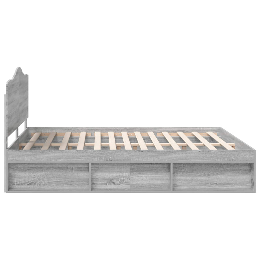 Bedframe Grijs Sonoma 180 x 200 cm Massief grenenhout
