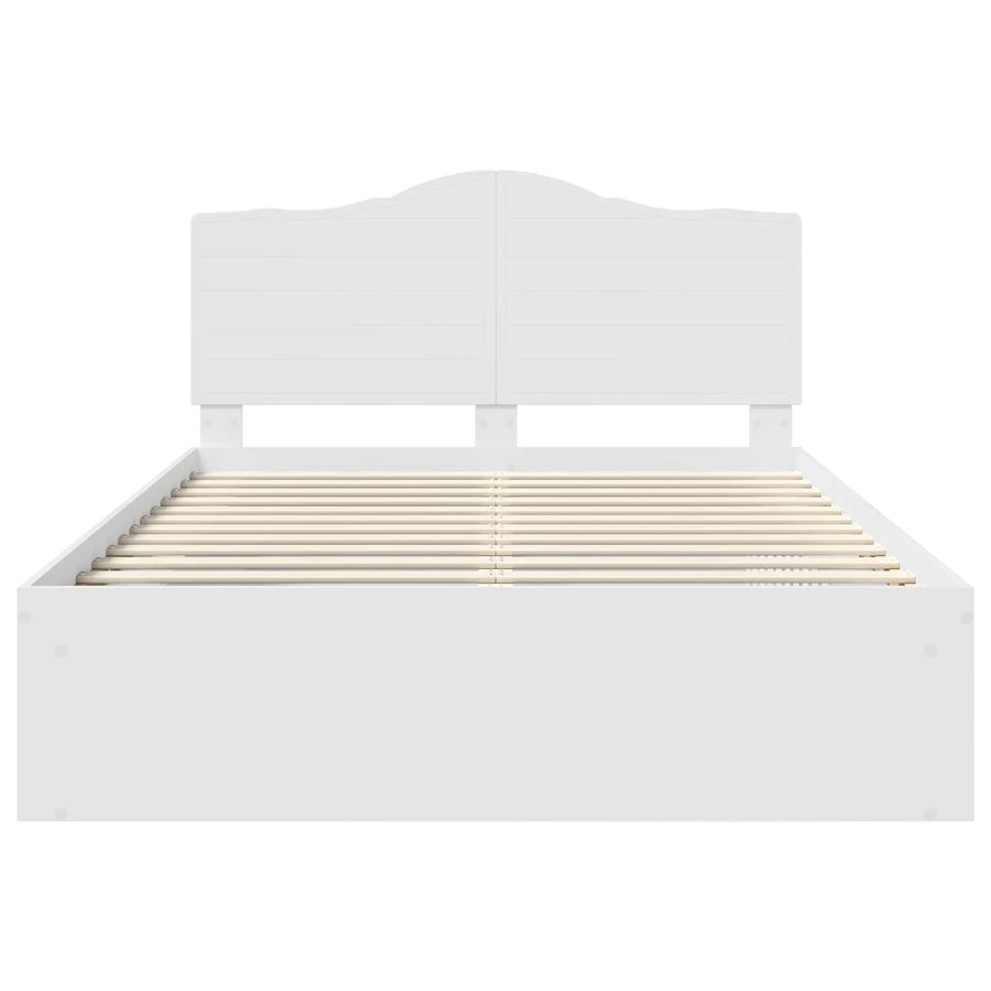 Bedframe met hoofdeinde Wit 160 x 200 cm Massief grenenhout