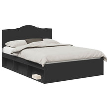 Bedframe met hoofdeinde Zwart 160 x 200 cm Massief grenenhout