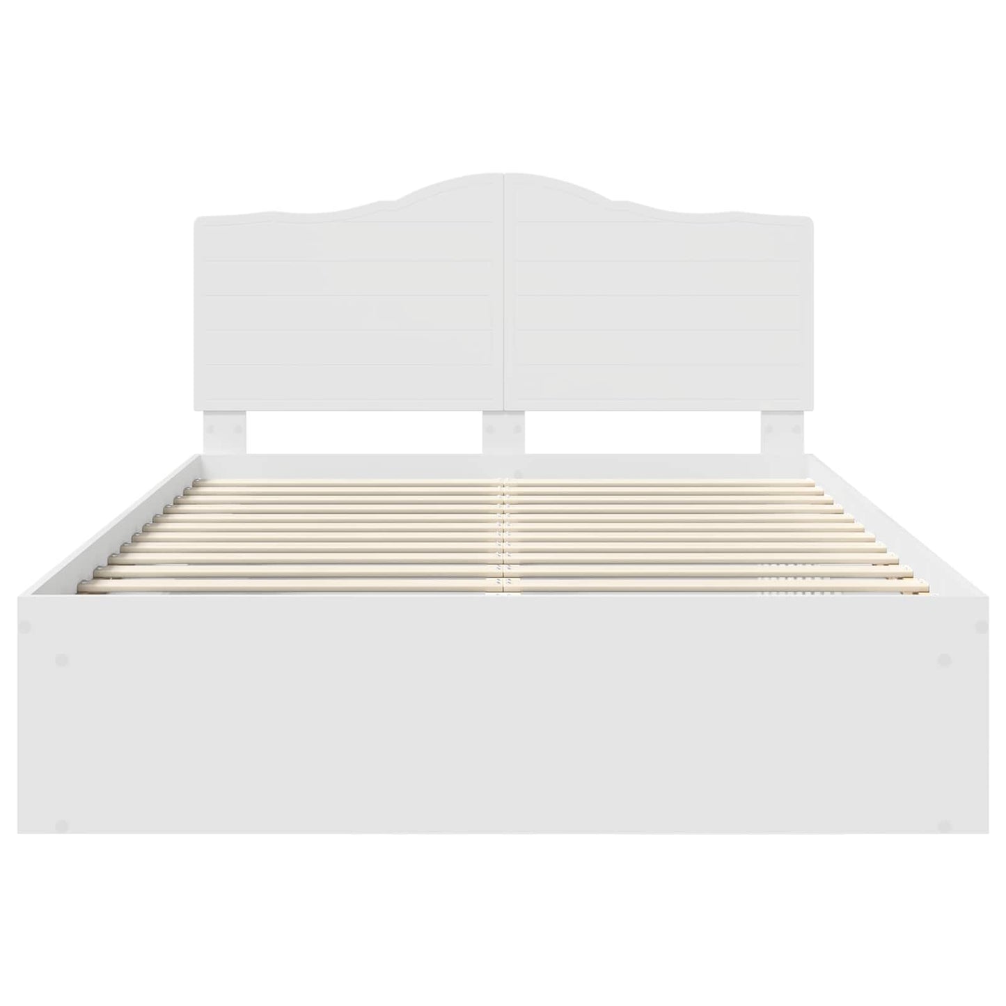 Bedframe met hoofdeinde Wit 150 x 200 cm Massief grenenhout