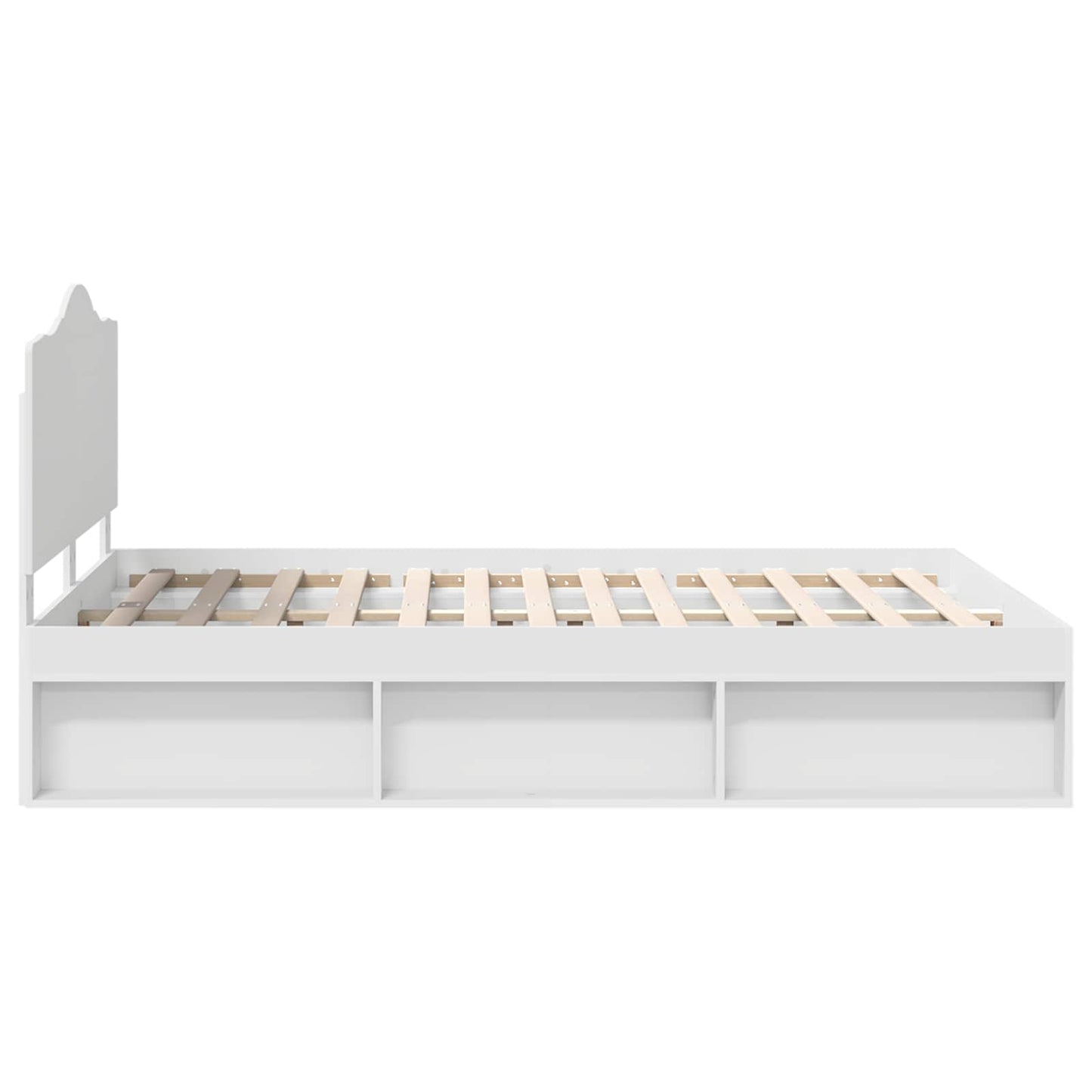 Bedframe met hoofdeinde Wit 150 x 200 cm Massief grenenhout