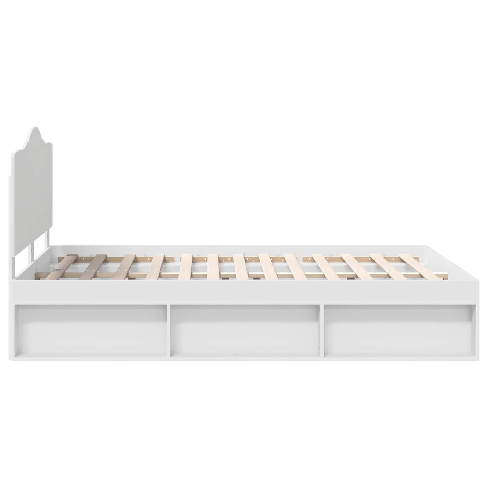 Bedframe met hoofdeinde Wit 150 x 200 cm Massief grenenhout