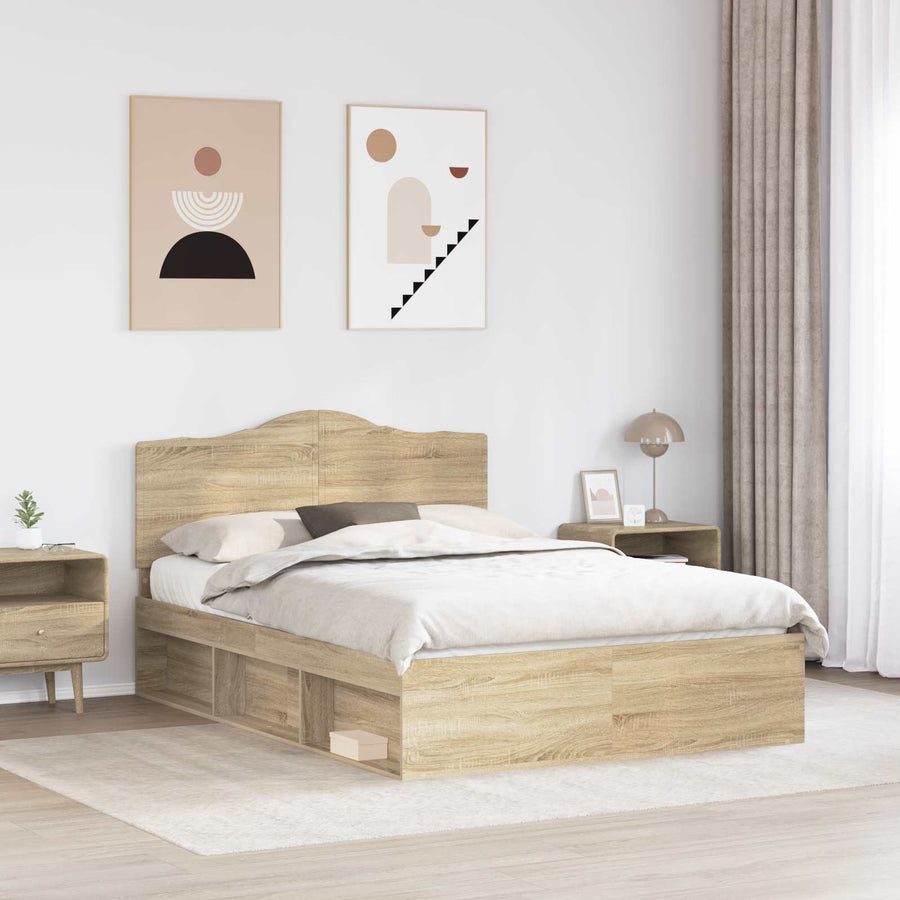 Bedframe Sonoma Eiken 150 x 200 cm Massief grenenhout