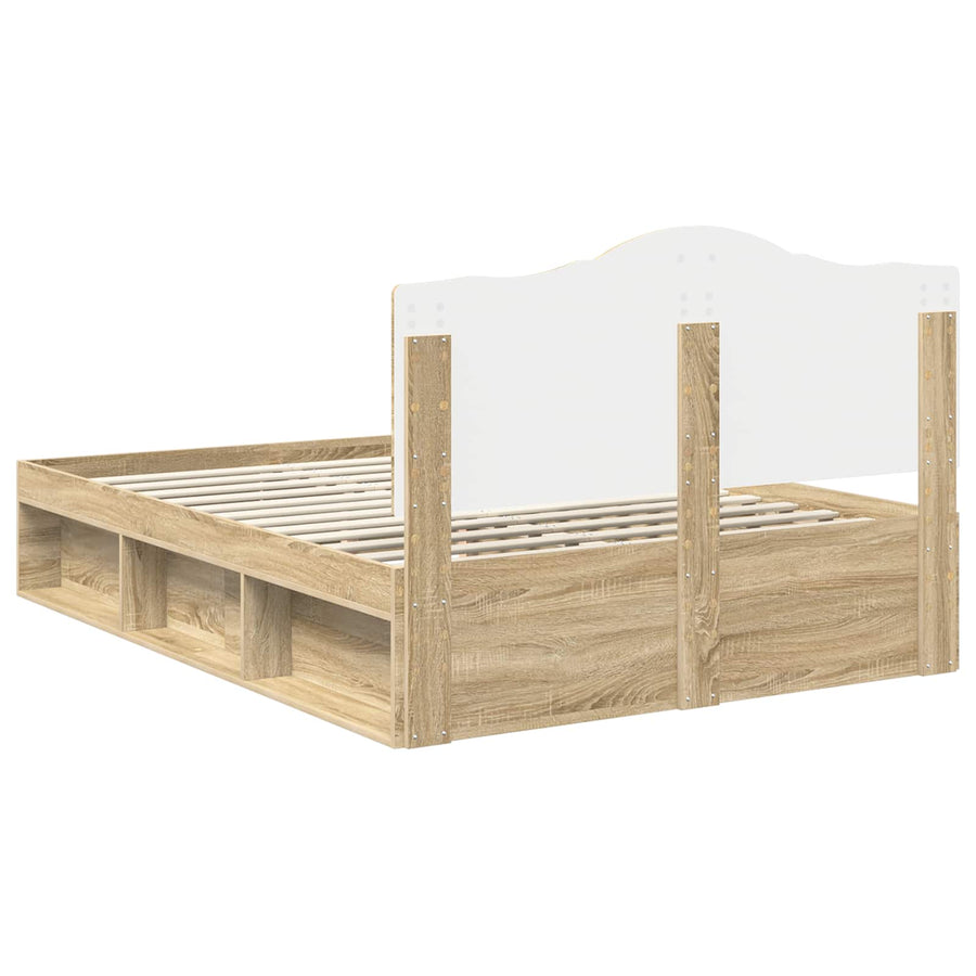 Bedframe Sonoma Eiken 150 x 200 cm Massief grenenhout