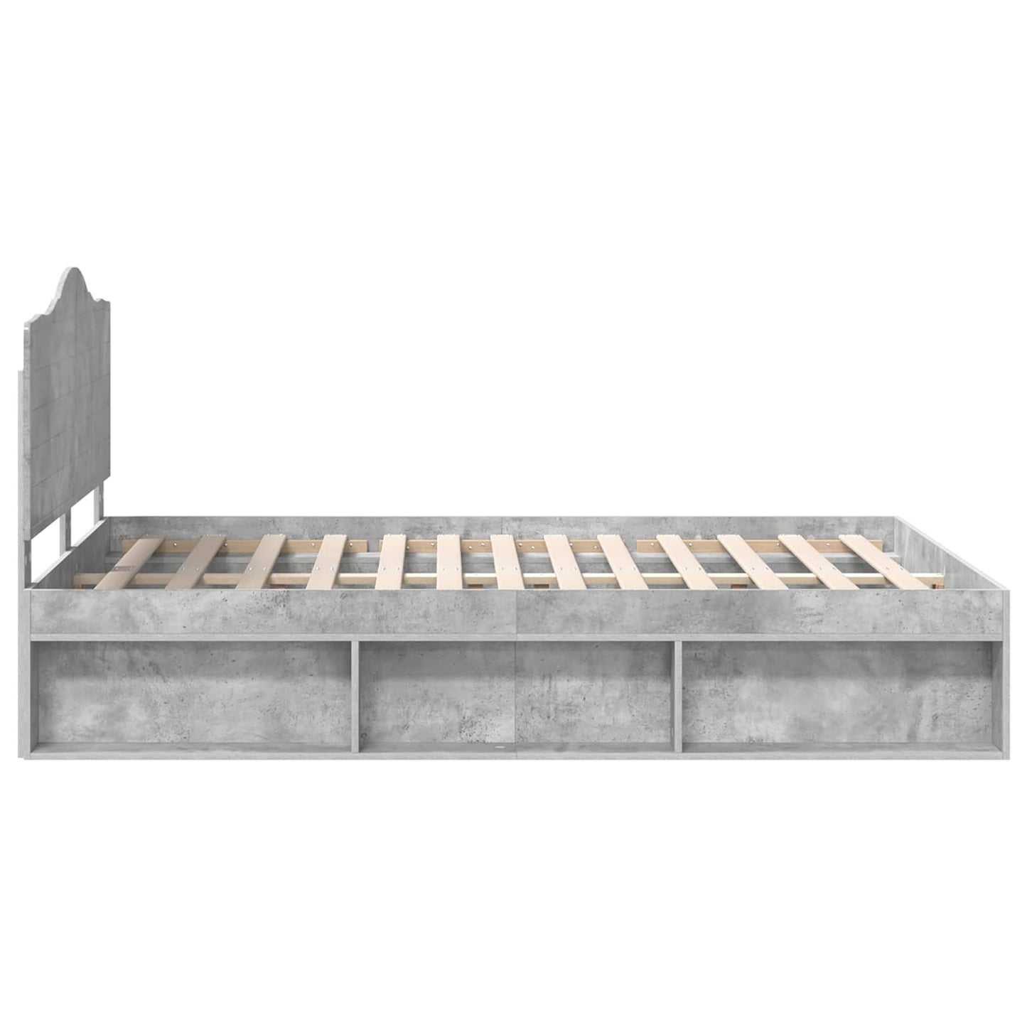 Bedframe Concerte Grijs 150 x 200 cm Massief grenenhout