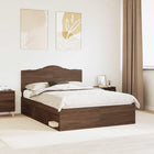 Bed Frame Brown Oak 140 x 200 cm Solid Pine Wood
