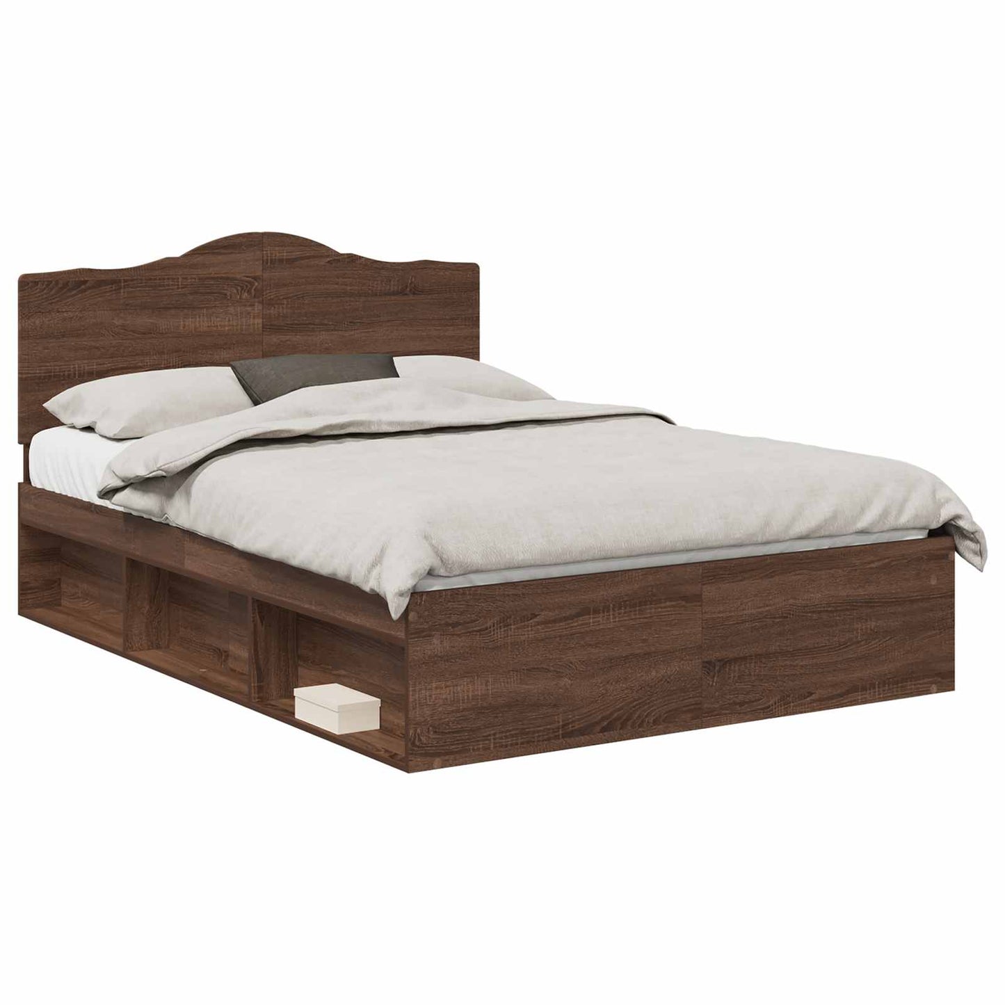 Bedframe Bruin Eiken 140 x 200 cm Massief grenenhout