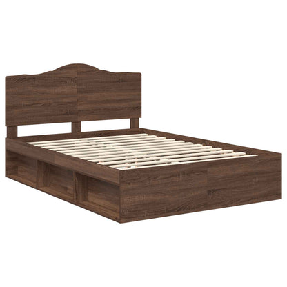 Bedframe Bruin Eiken 140 x 200 cm Massief grenenhout