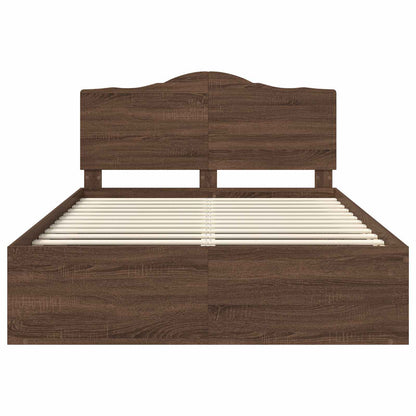 Bedframe Bruin Eiken 140 x 200 cm Massief grenenhout