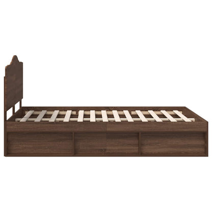 Bedframe Bruin Eiken 140 x 200 cm Massief grenenhout