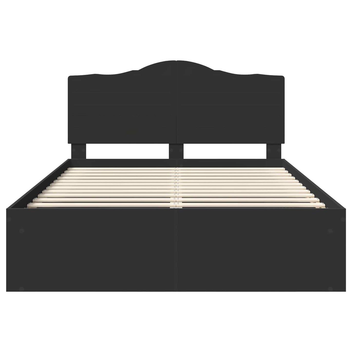 Bedframe met hoofdeinde Zwart 140 x 190 cm Massief grenenhout