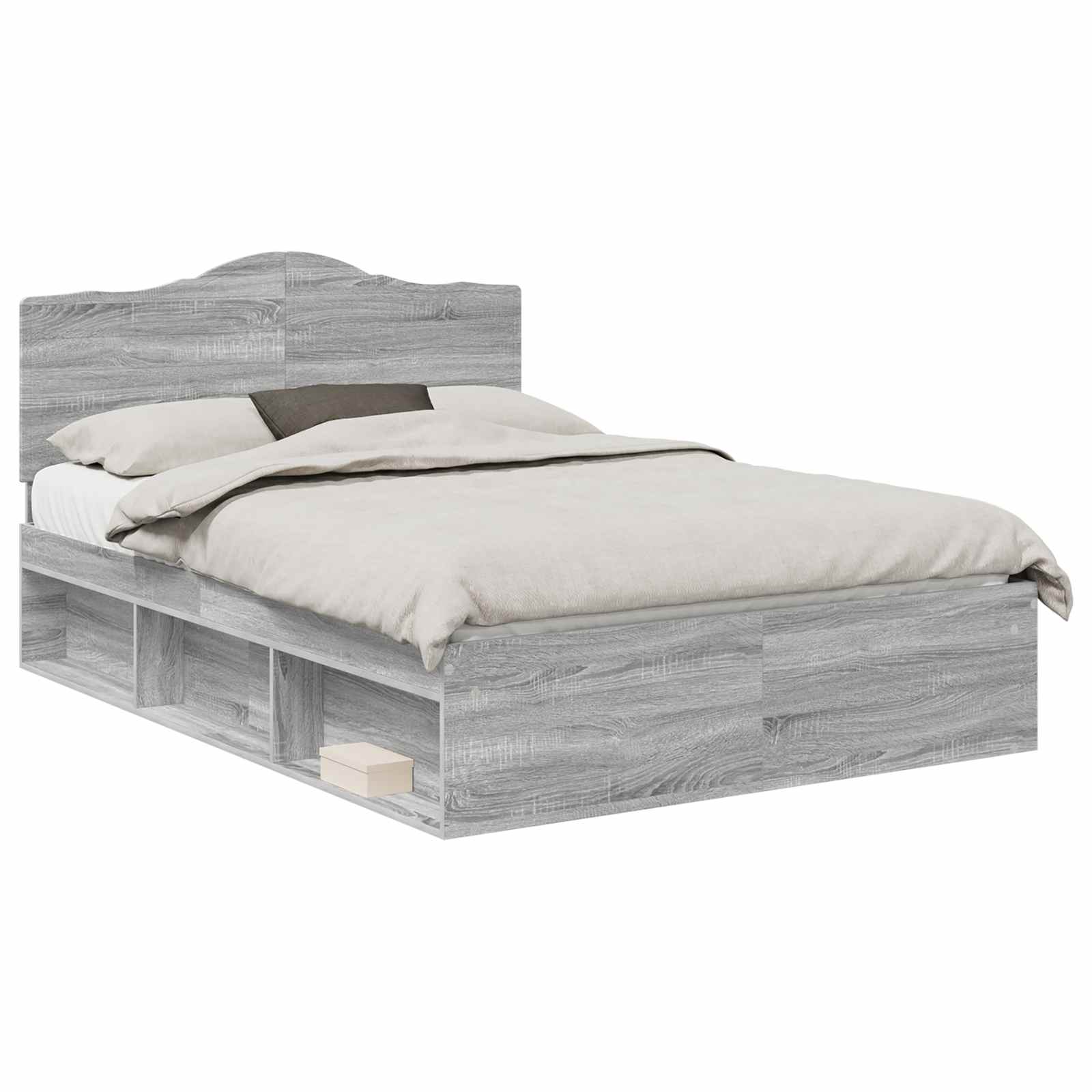 Bedframe Grijs Sonoma 140 x 190 cm Massief grenenhout