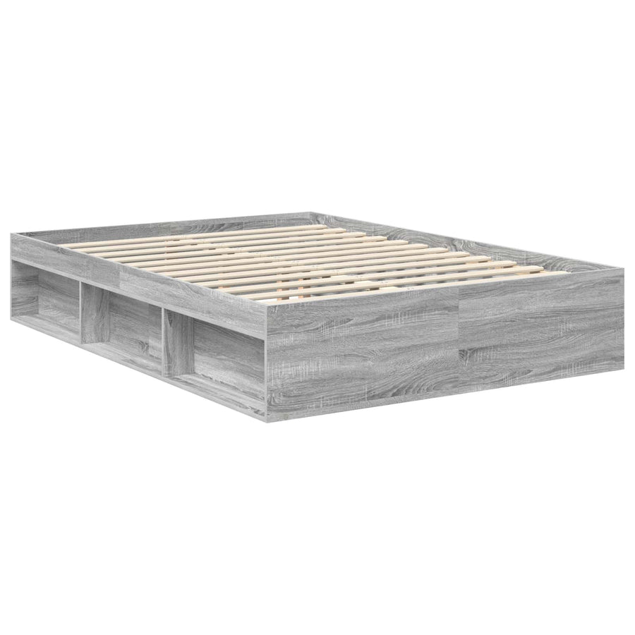 Bedframe Grijs Sonoma 140 x 190 cm Massief grenenhout