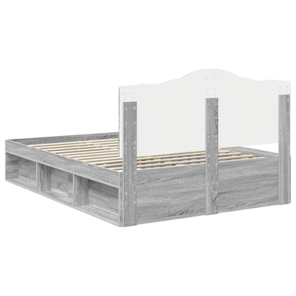 Bedframe Grijs Sonoma 140 x 190 cm Massief grenenhout