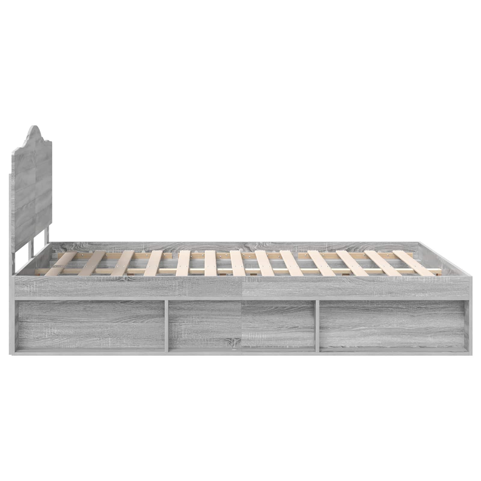 Bedframe Grijs Sonoma 140 x 190 cm Massief grenenhout
