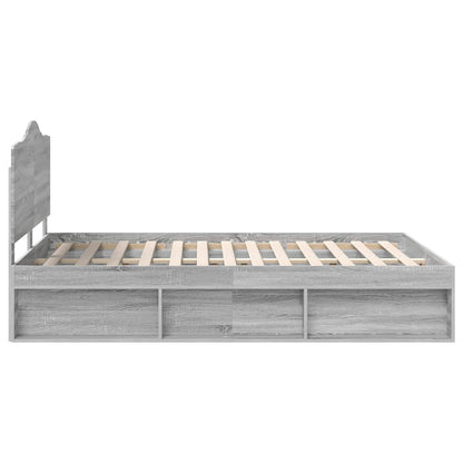 Bedframe Grijs Sonoma 140 x 190 cm Massief grenenhout