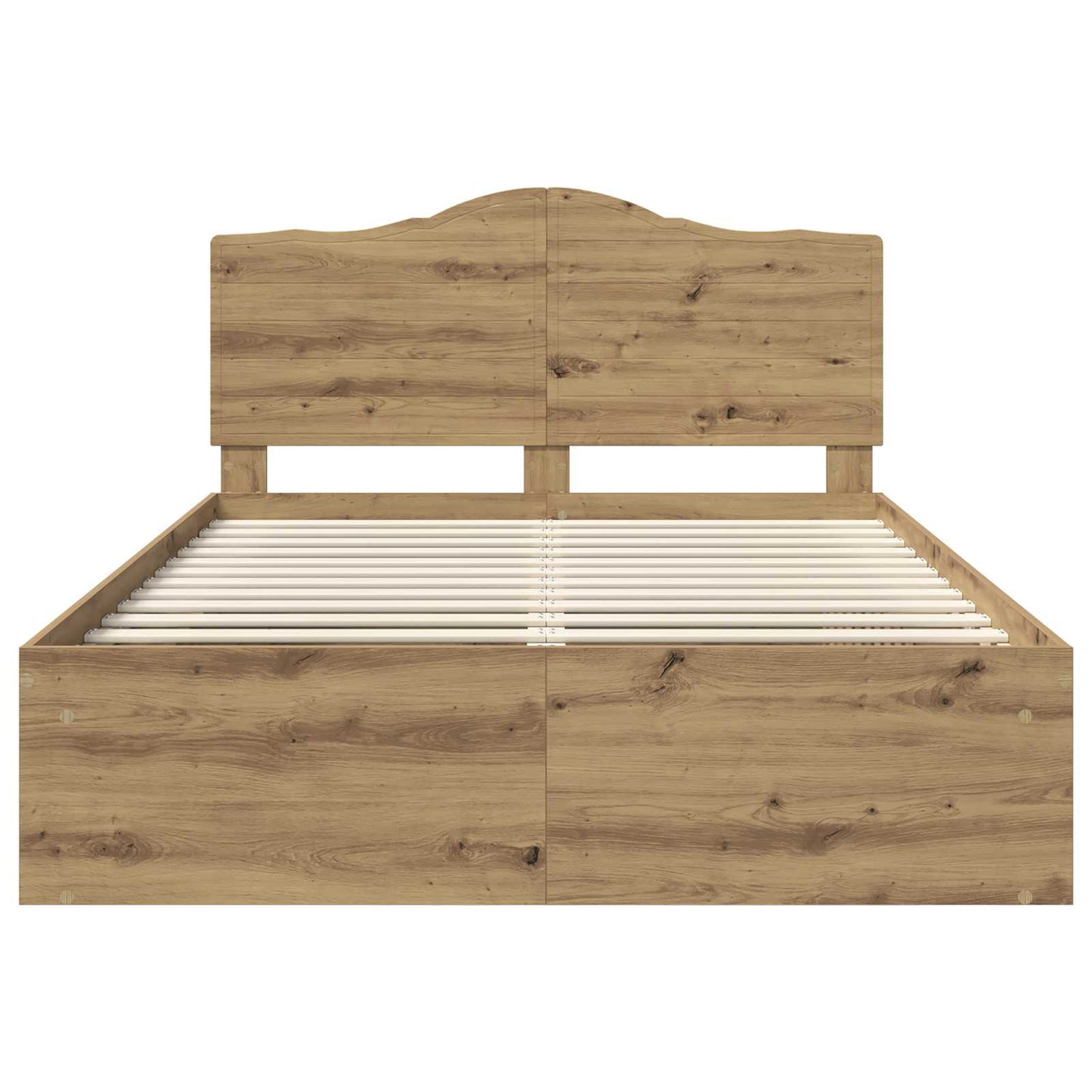 Bedframe Ambachtelijk eiken 140 x 190 cm Massief grenenhout