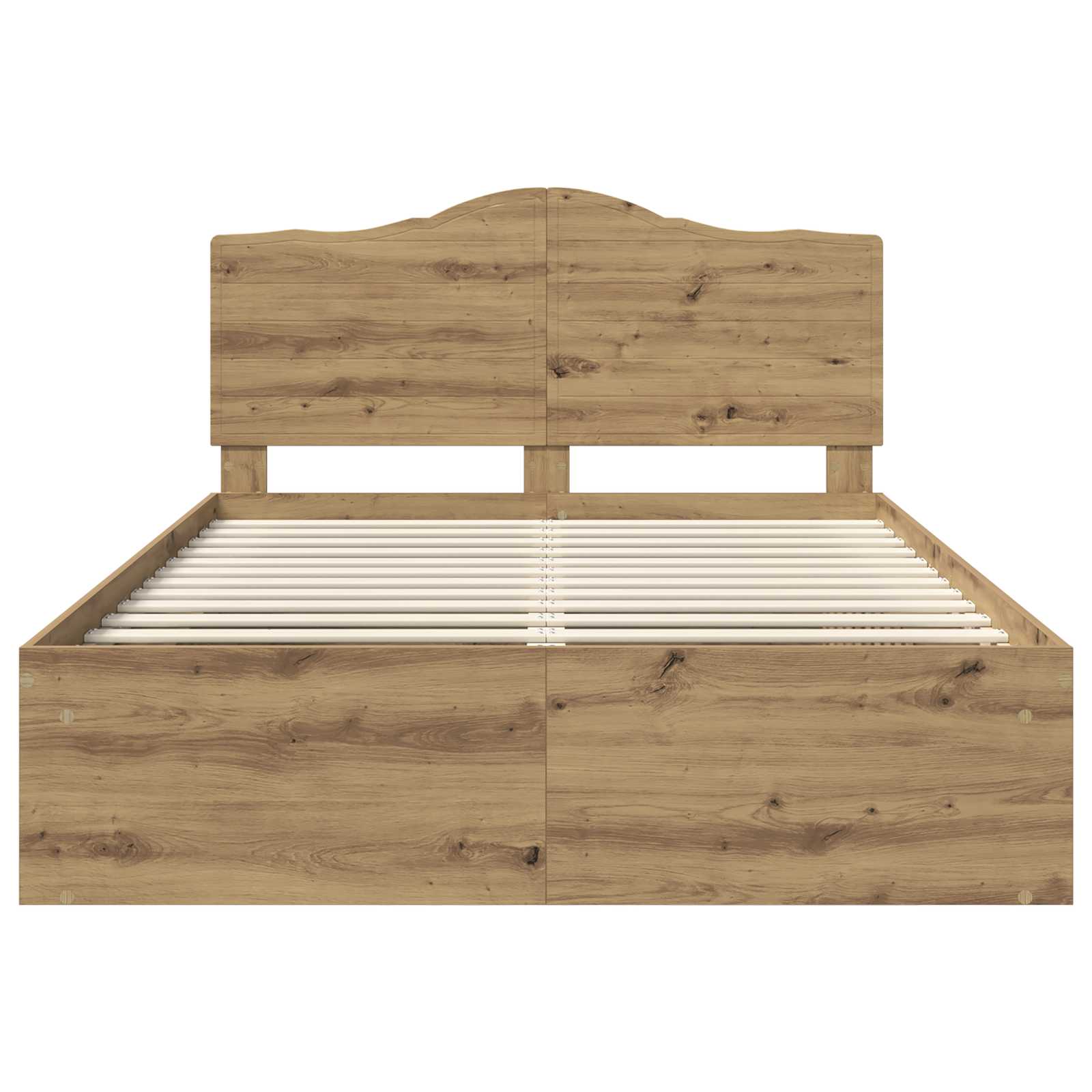 Bedframe Ambachtelijk eiken 140 x 190 cm Massief grenenhout