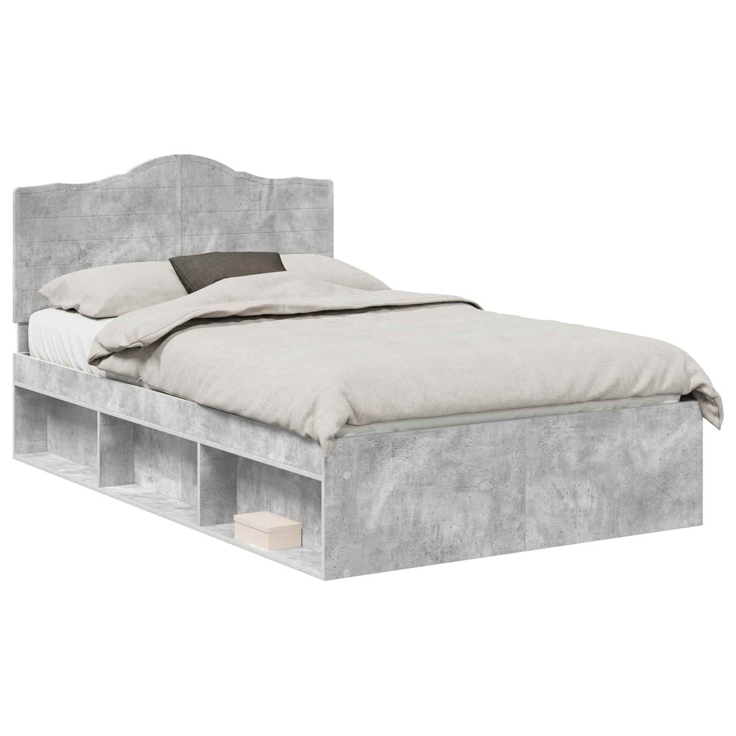 Bedframe Concerte Grijs 135 x 190 cm Massief grenenhout